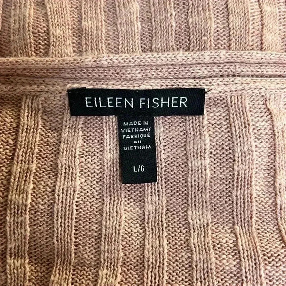 Eileen Fisher Pink Boxy Linen-blend Sweater Size L - Picture 4 of 6
